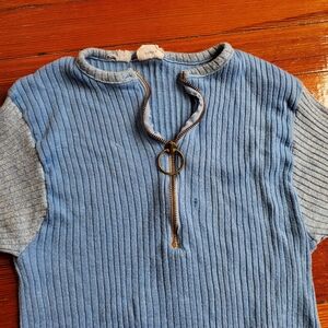 Vintage 1960s O-Ring Ribbed Zip Shirt